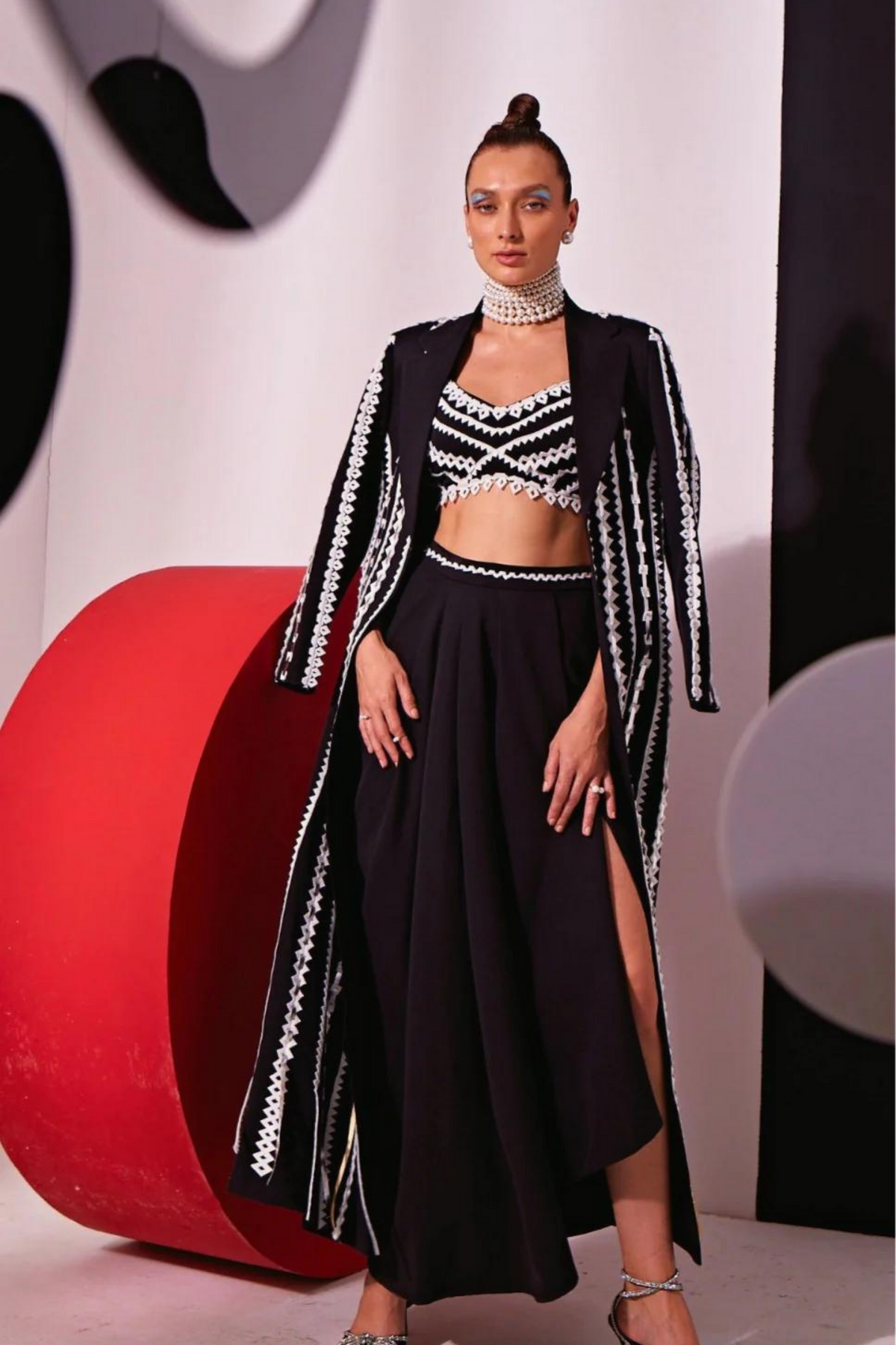 Jacket With Drape Skirt