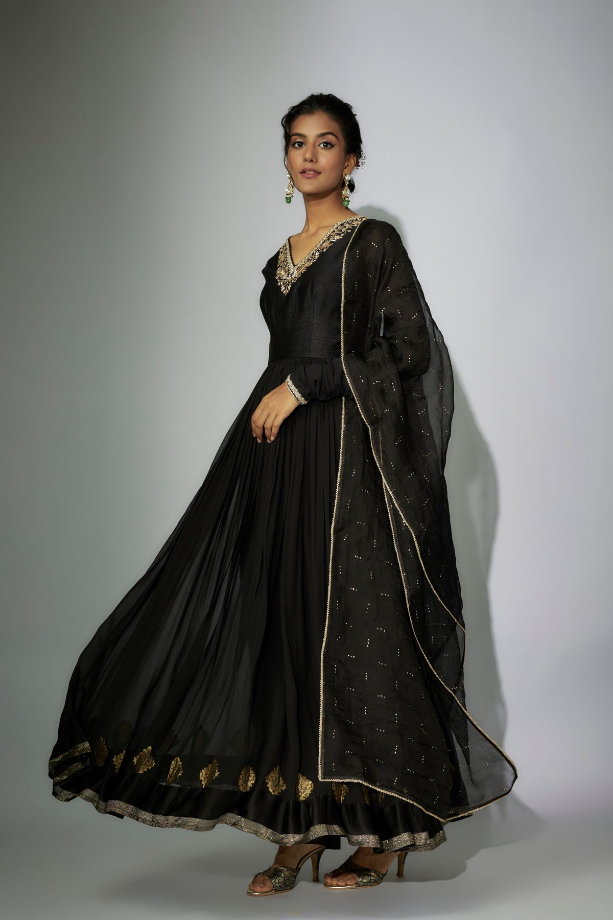 Black Anarkali Set