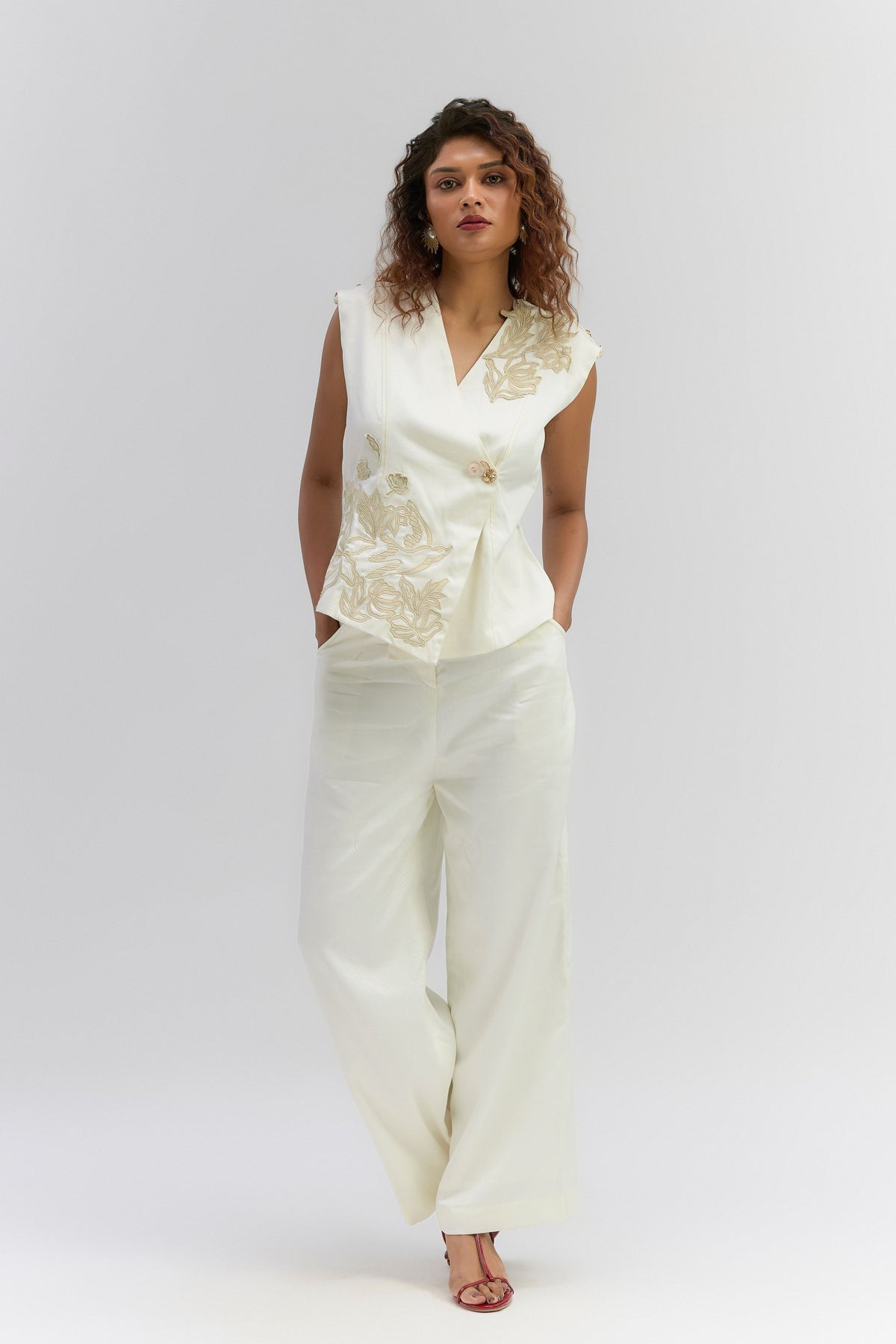 Applique Work Waistcoat Set