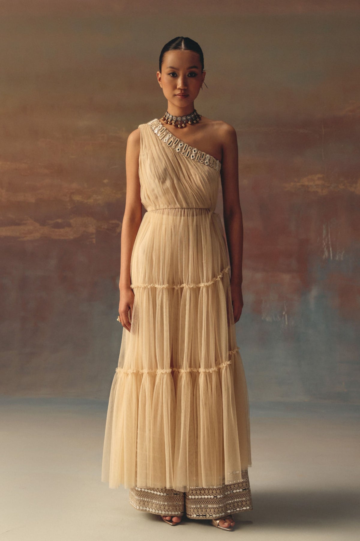 One Shoulder Layered Dress