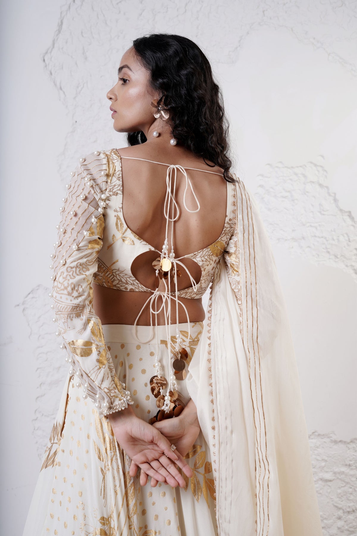 Ivory Foil Lehenga Set