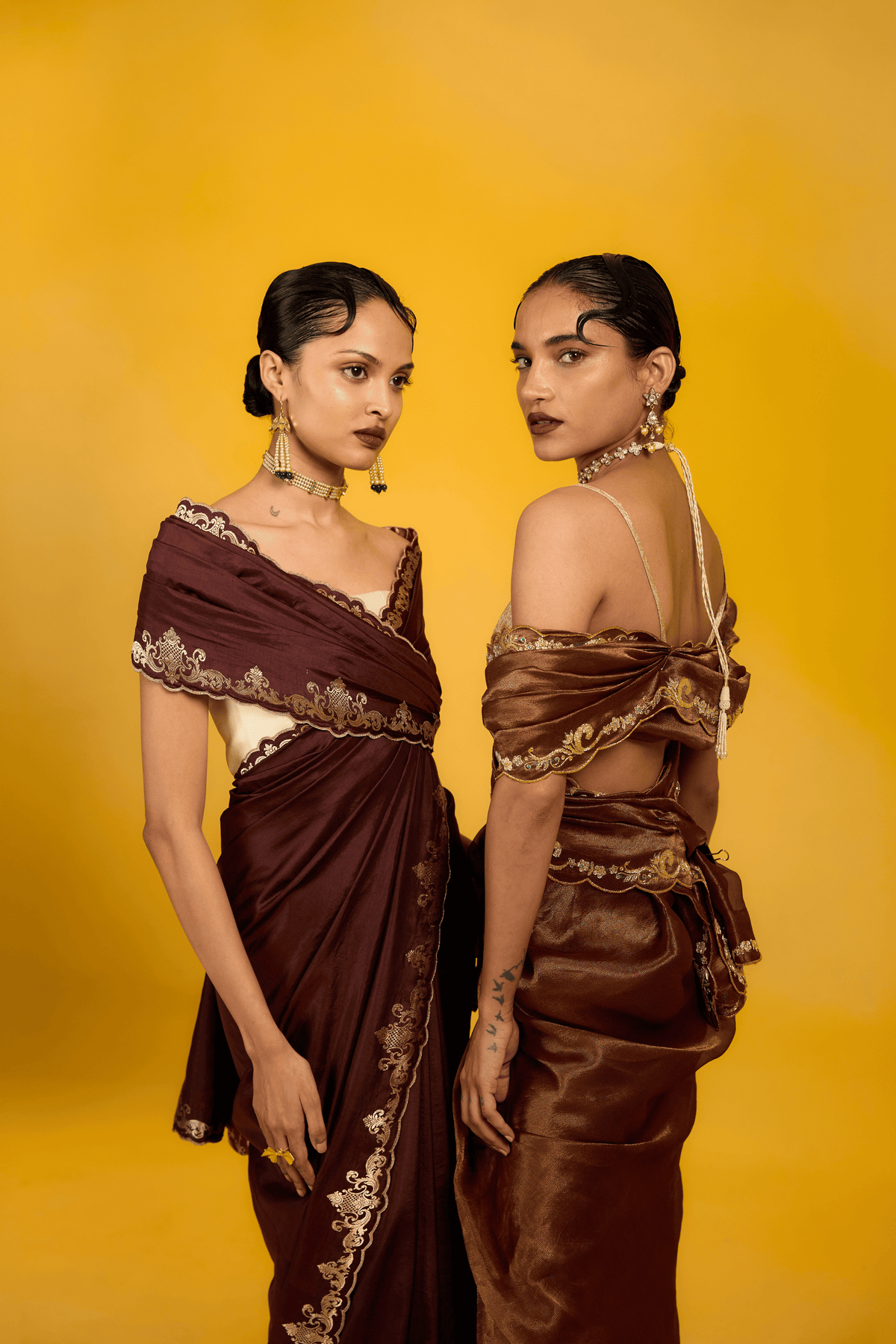 The Maple Espresso Saree