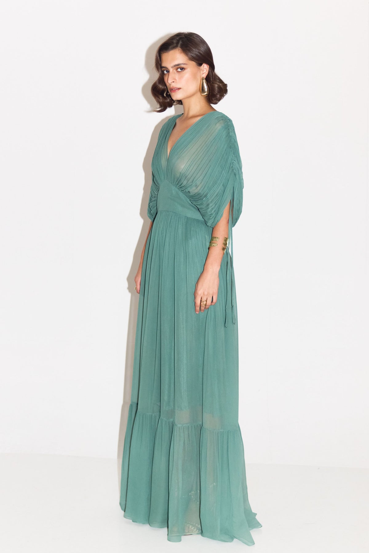 Rose Ruched Maxi Dress