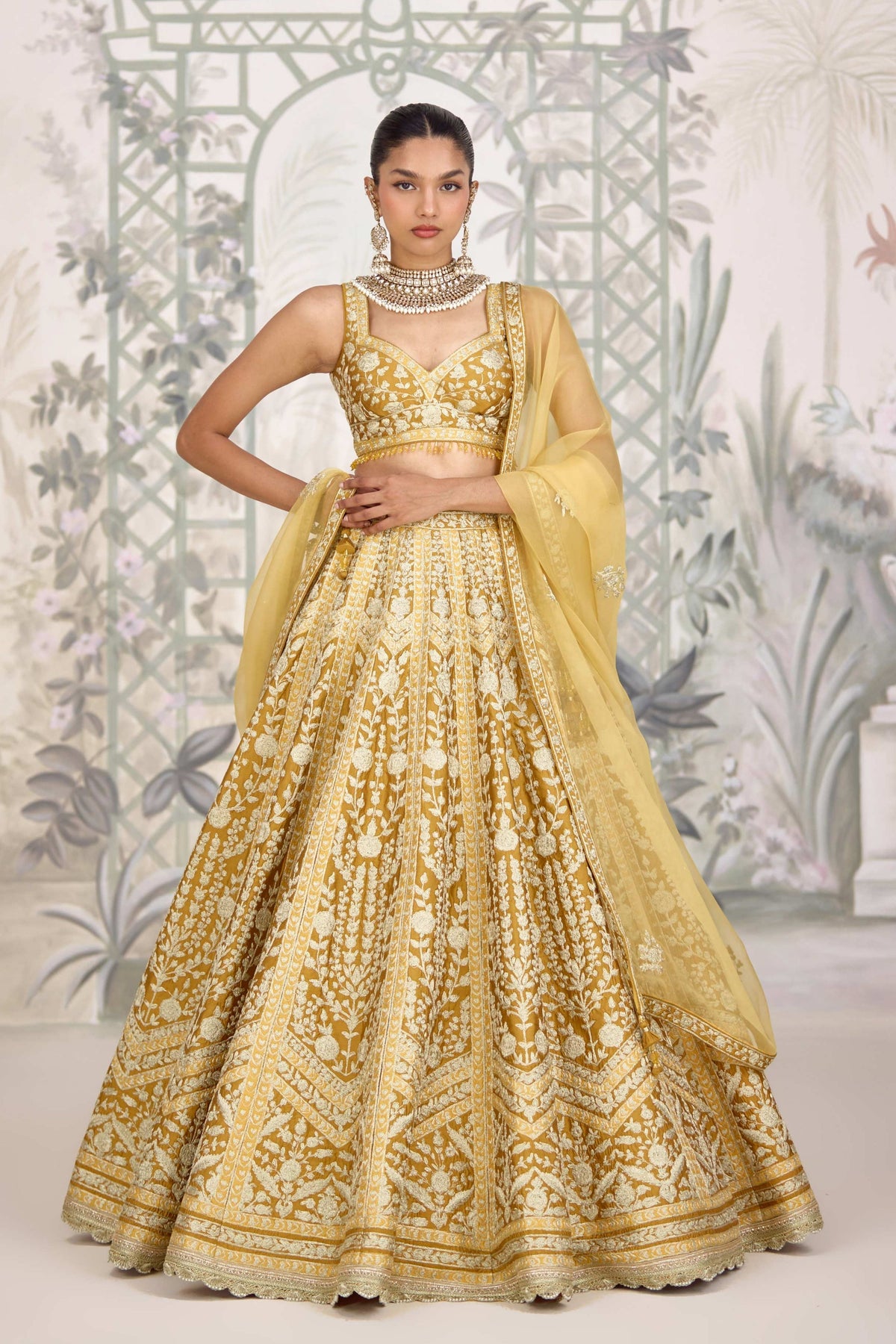Yellow Mustard Lehenga Set