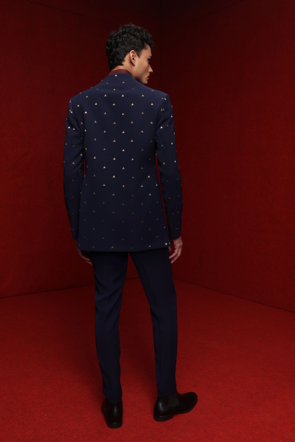 Navy Blue Bandhgala Kurta Set