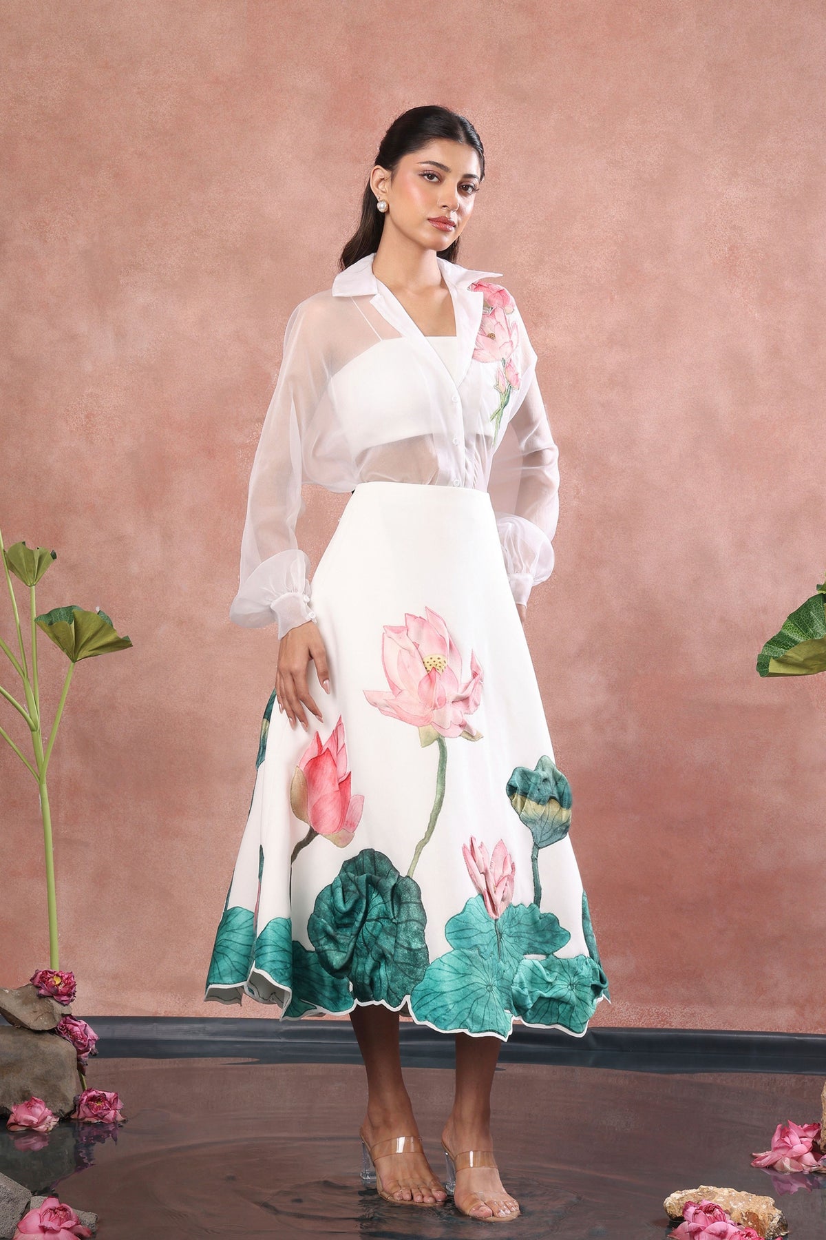Printed Skirt Tube Top Flower Set