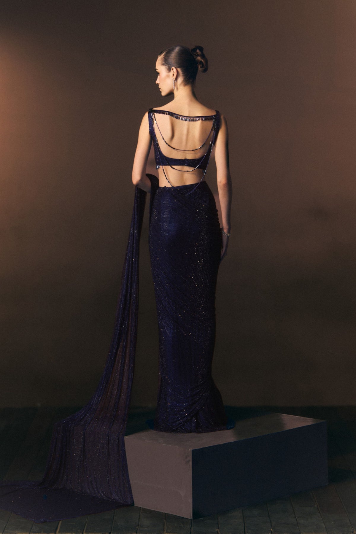 Marine Drape Saree Set