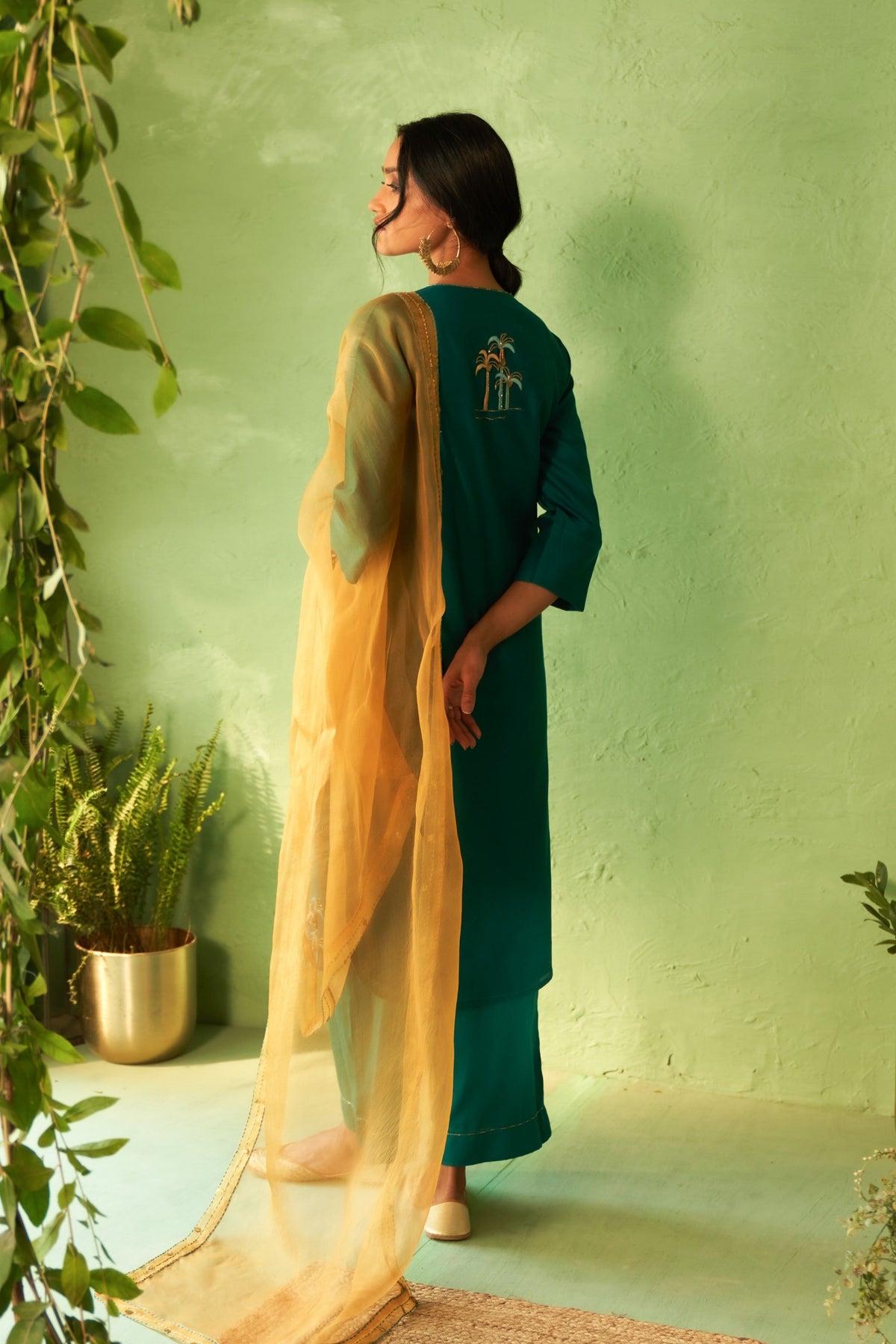 Peacock Green Kurta Set