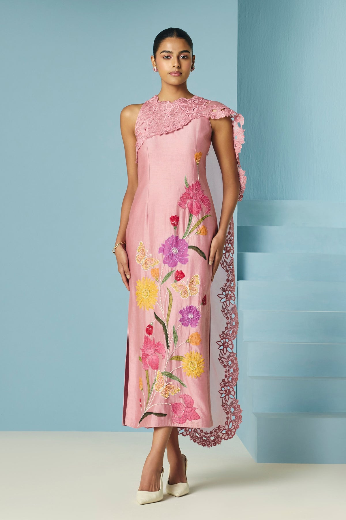 Blush Drape Detail  Dress