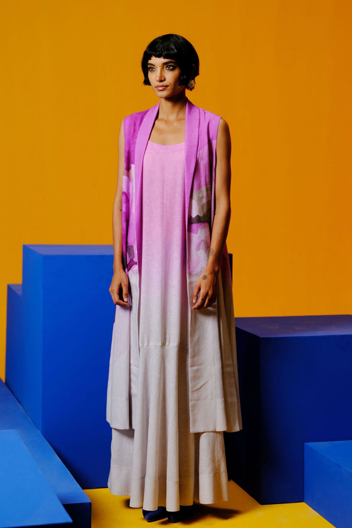 Diffuse Beetroot and Grey Dress