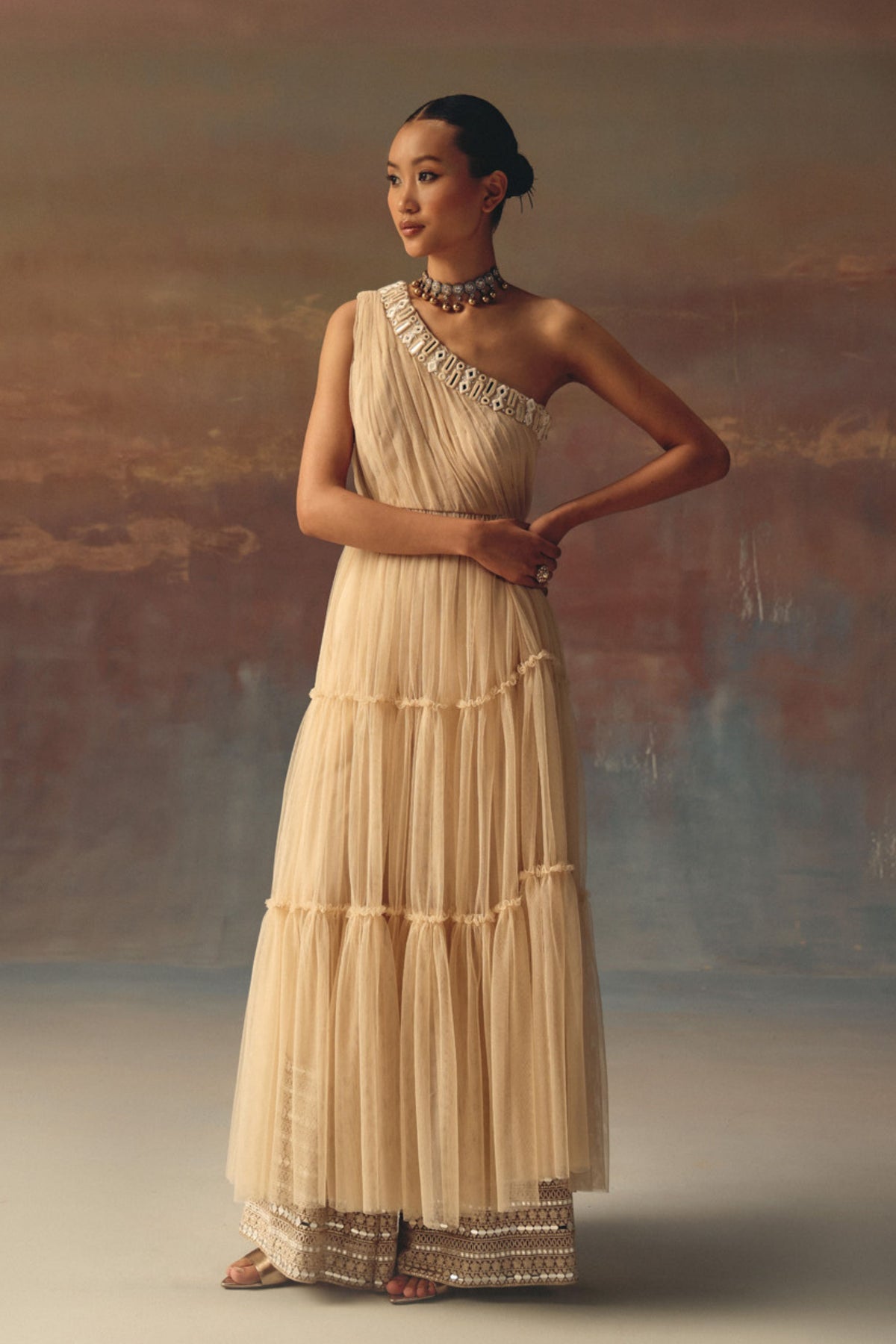 Palazzos With Mirror Work