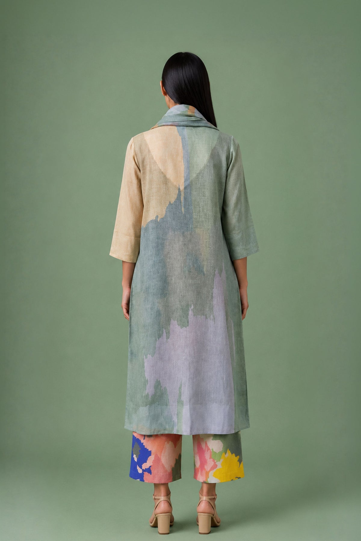 Sage Ikat Kurta Set