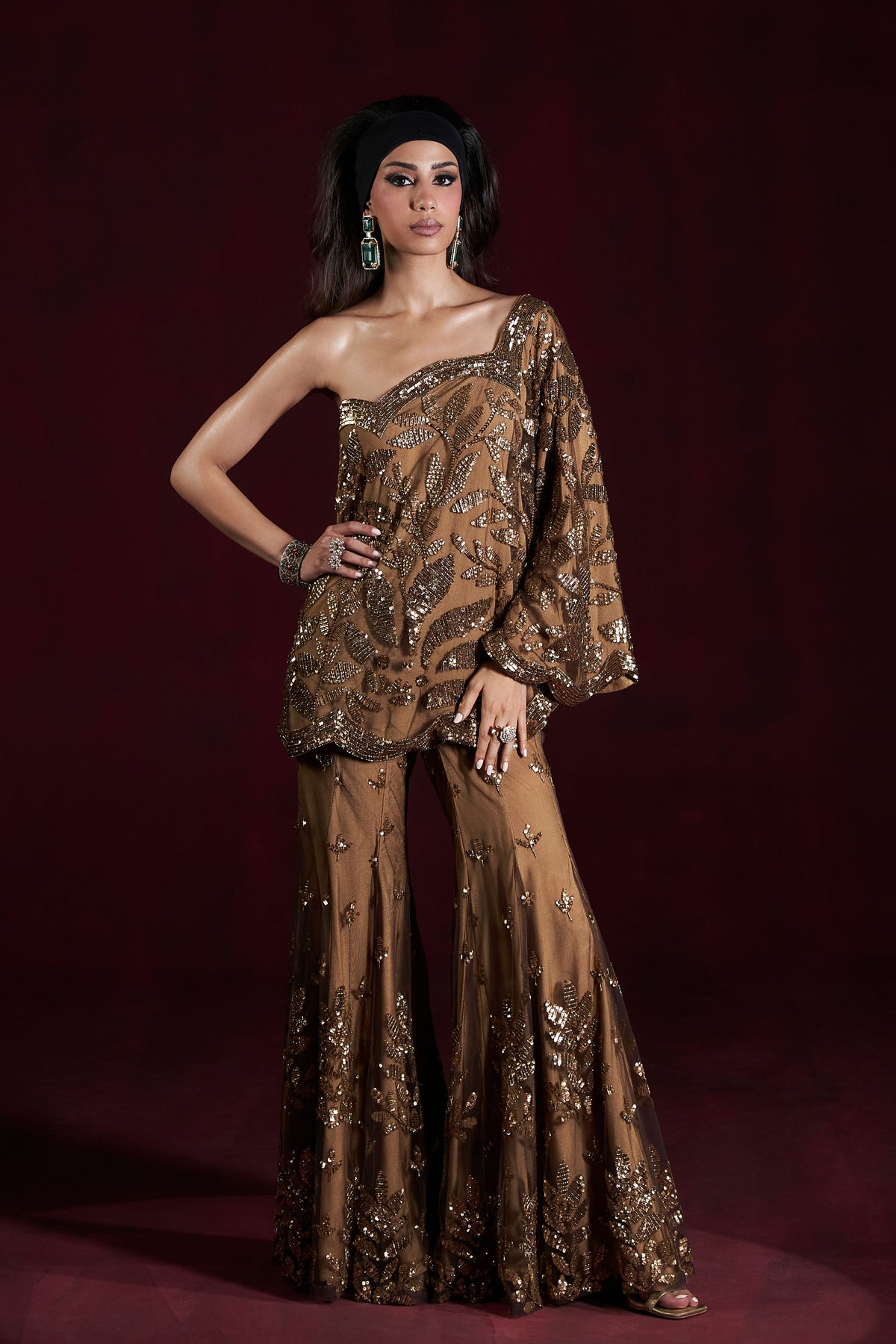 Golden Brown Dina Cape Set