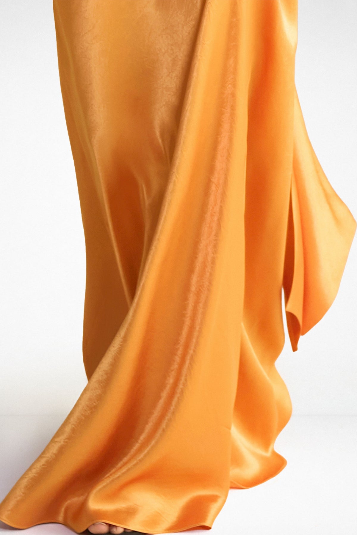 Apricot Satin Dress
