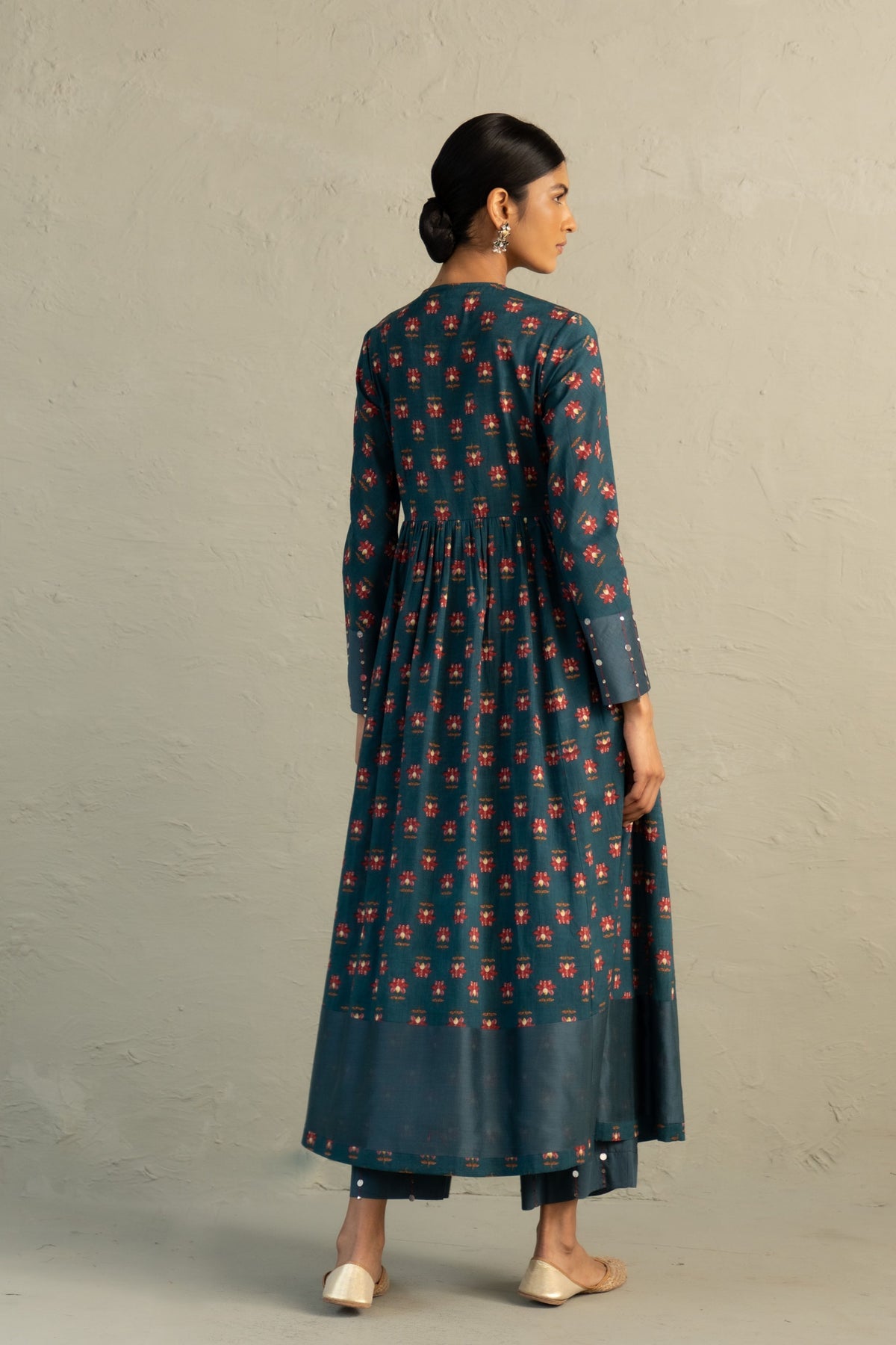 Teal Anarkali Set