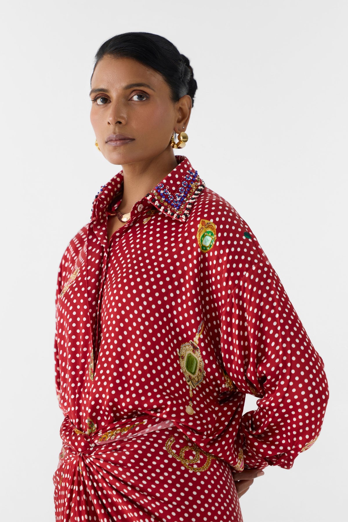 Quartz Polka Dot Shirt Dress