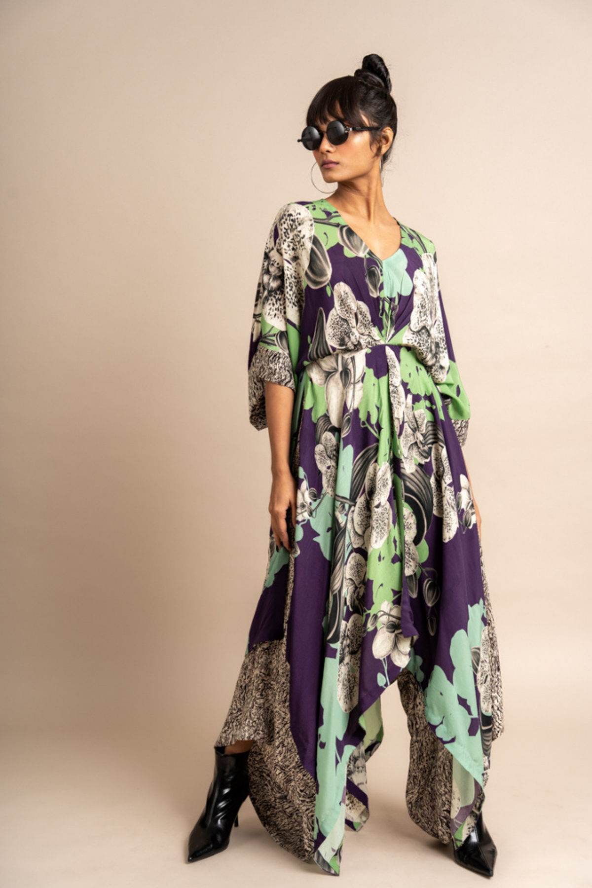 Aubergine Print Top With Pants