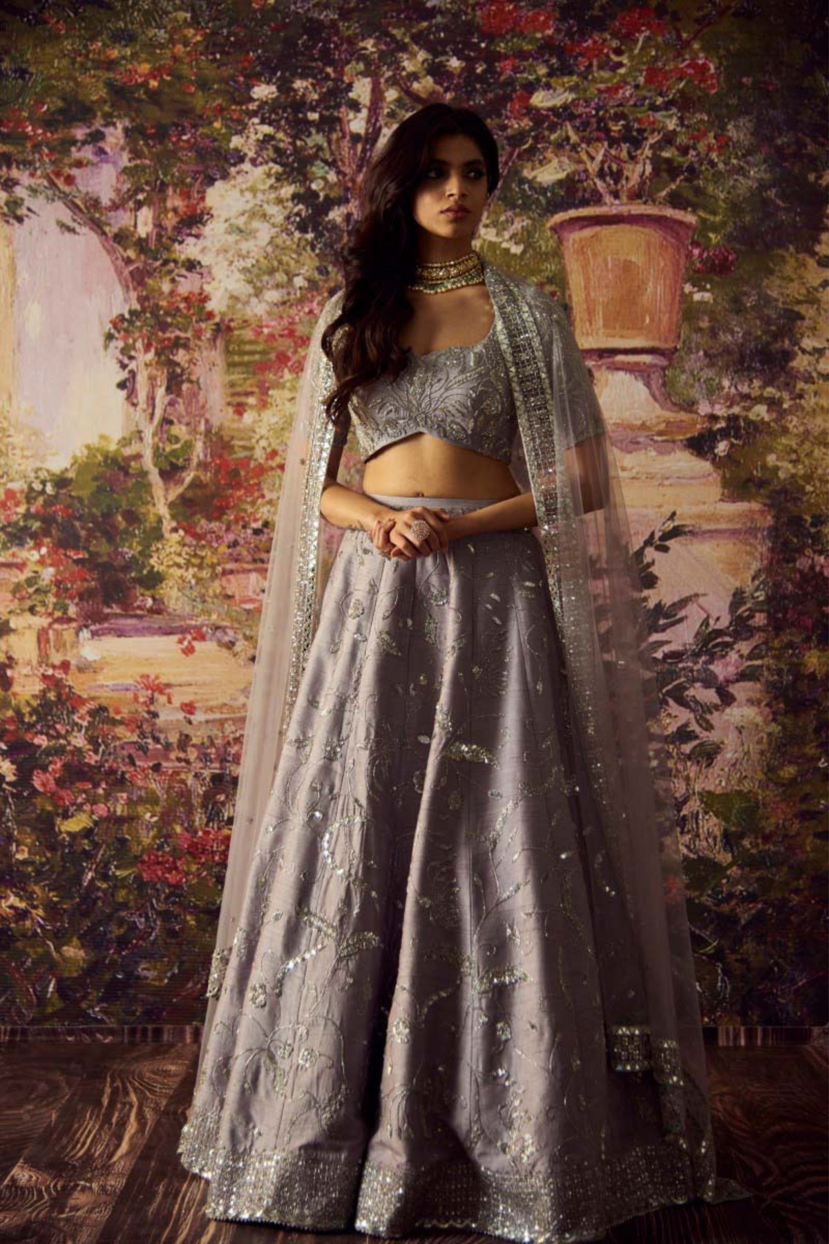 Lilac Rawsilk Lehenga Set