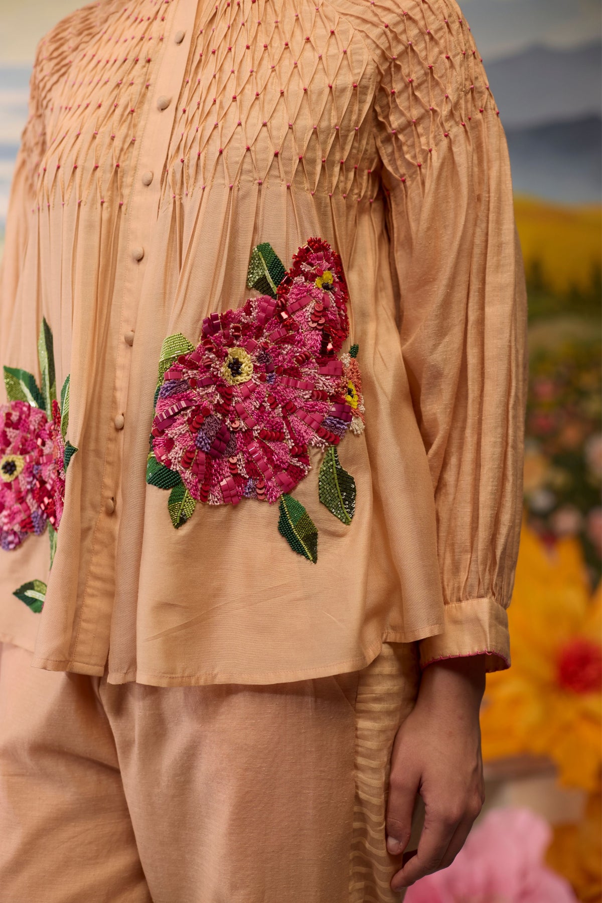 Sorbet Smocked Shirt