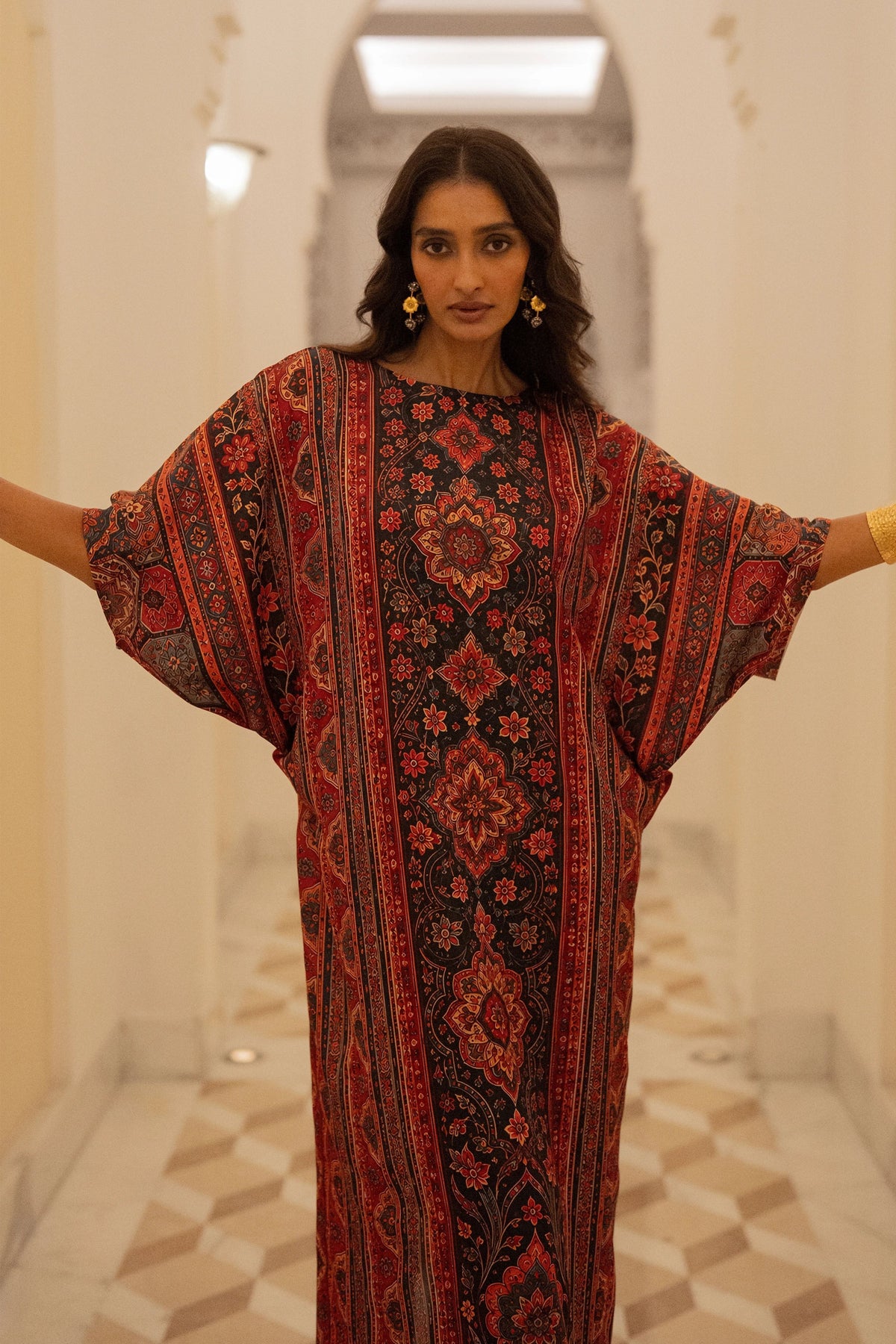 Tapestry Print Kaftan Dress