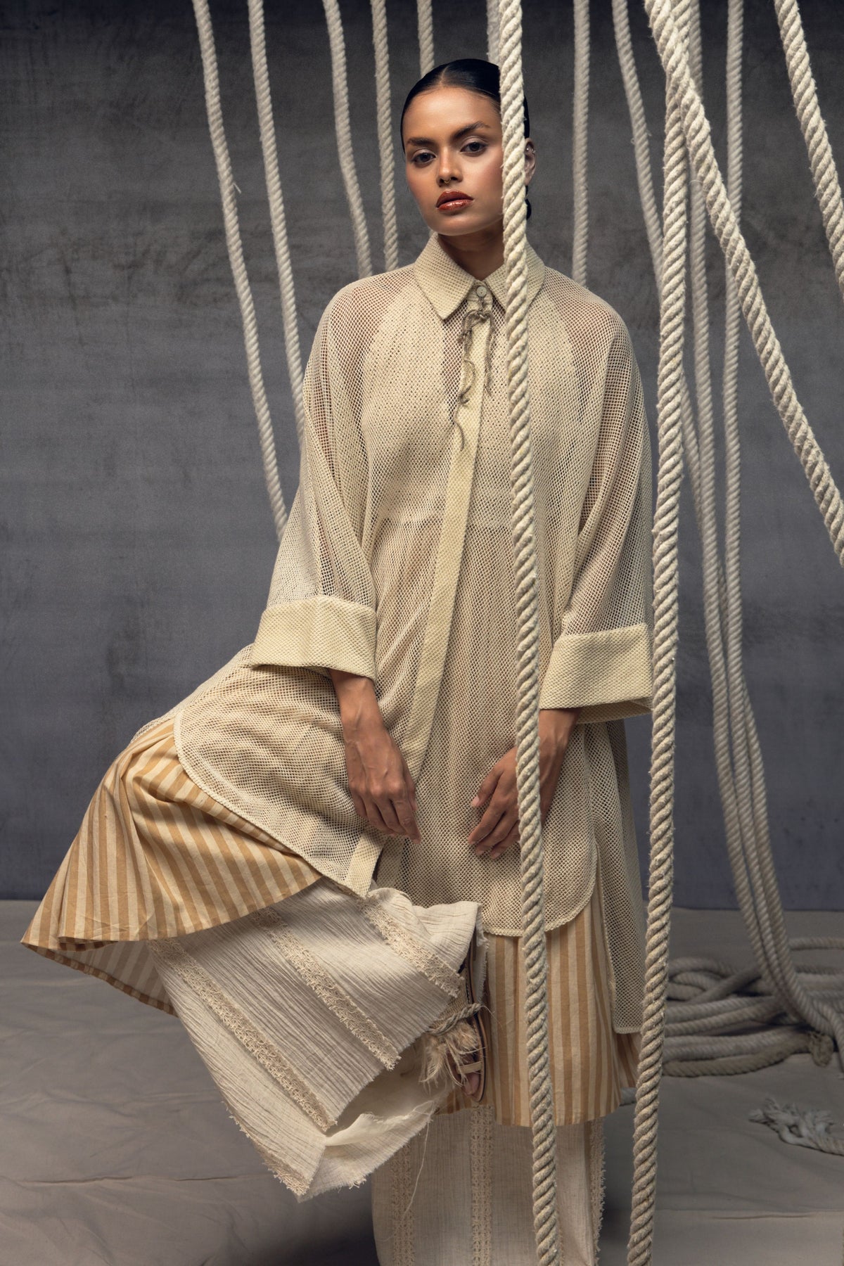 Ivory Mesh Shirt