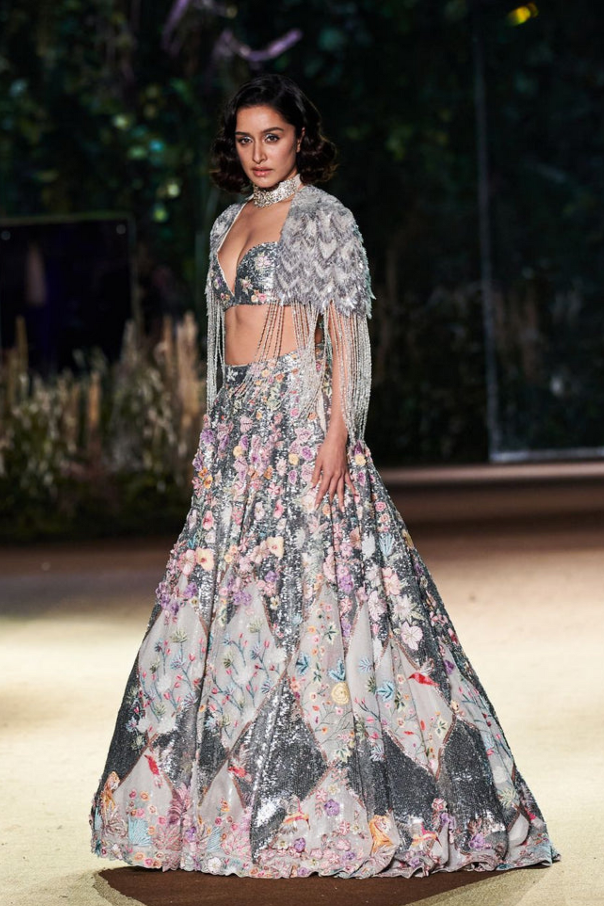 Sunderbans Moonshine Lattice Lehenga Set