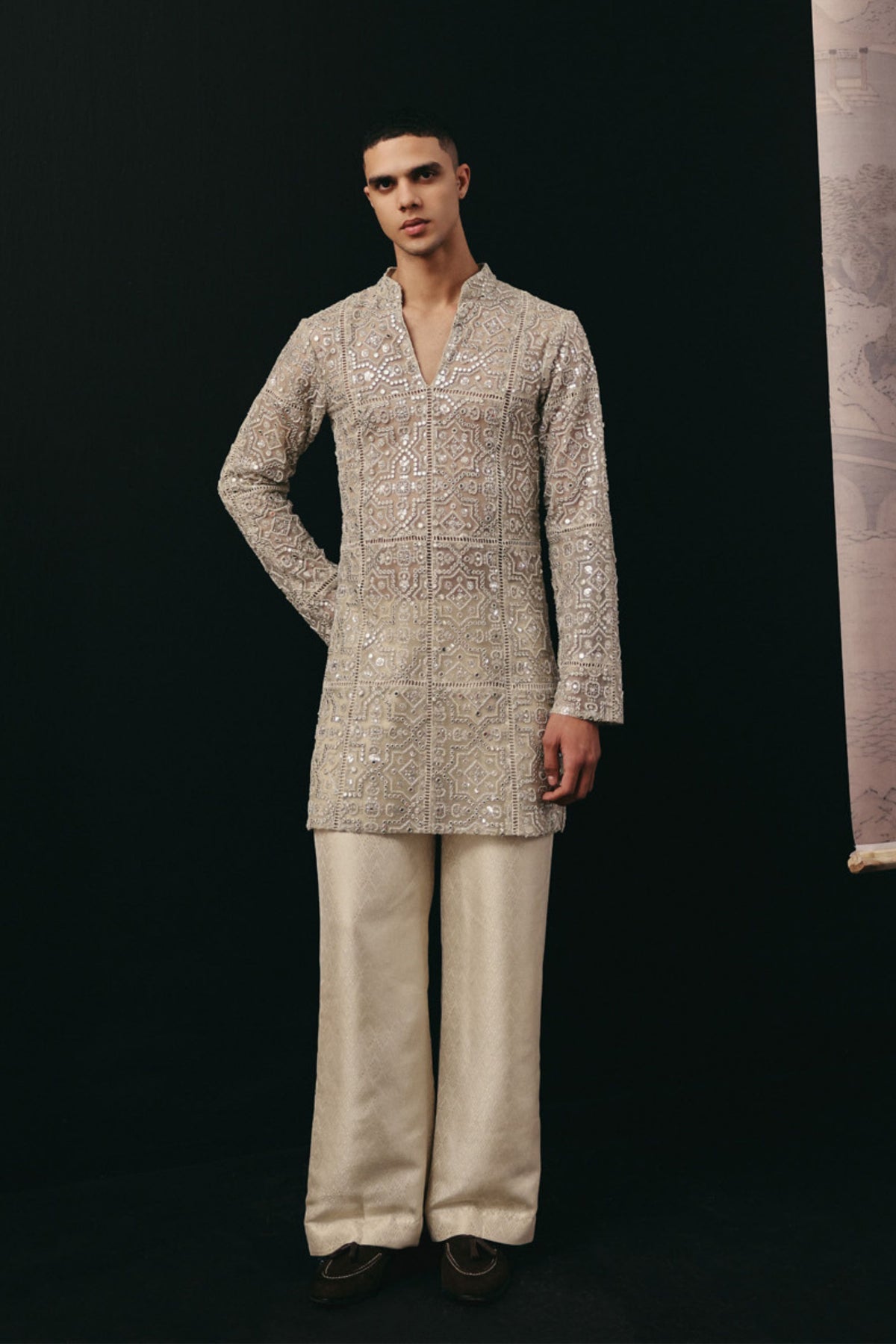 Ivory Mirrorwork Kurta