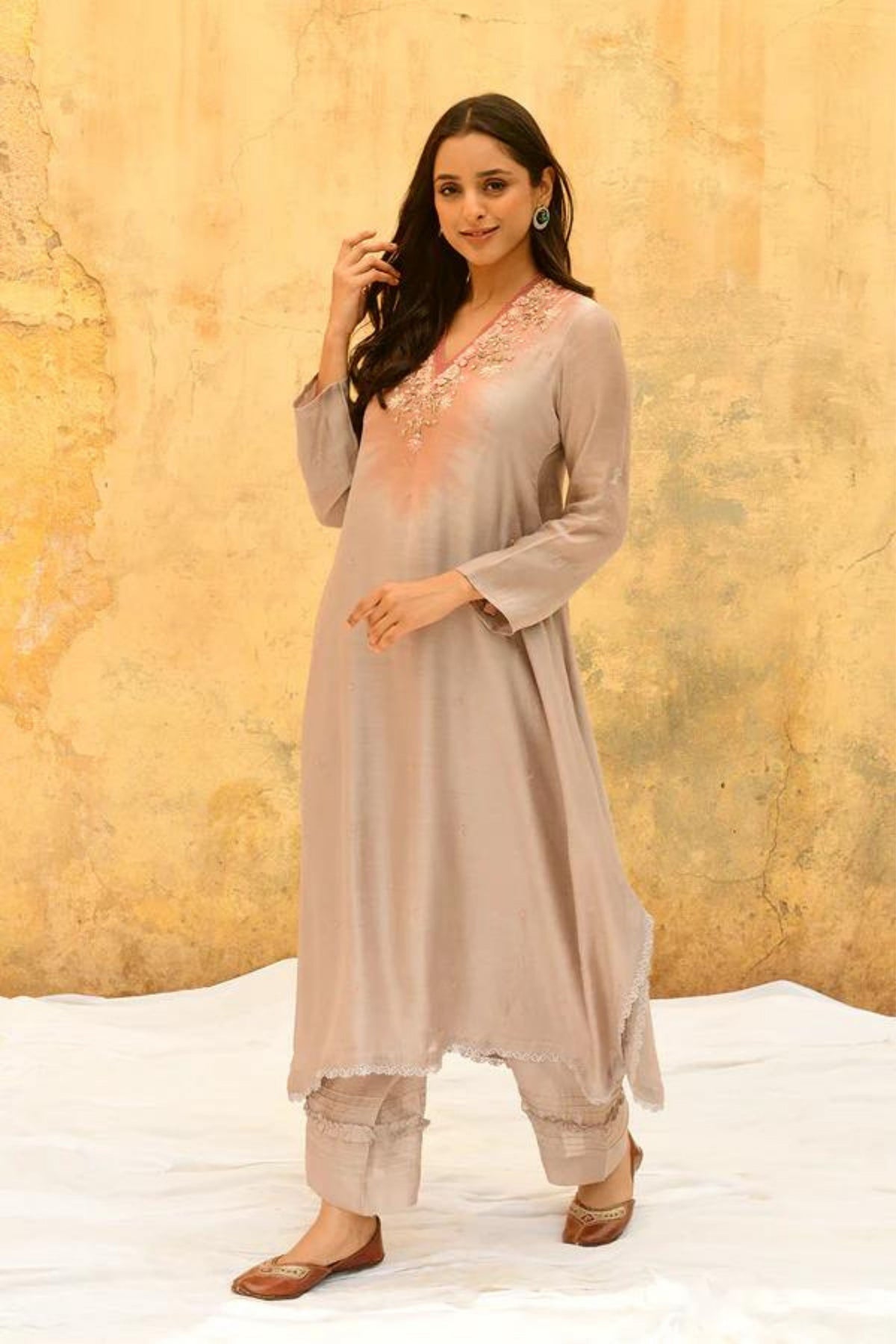 Grey Mystic Knot Kurta Set