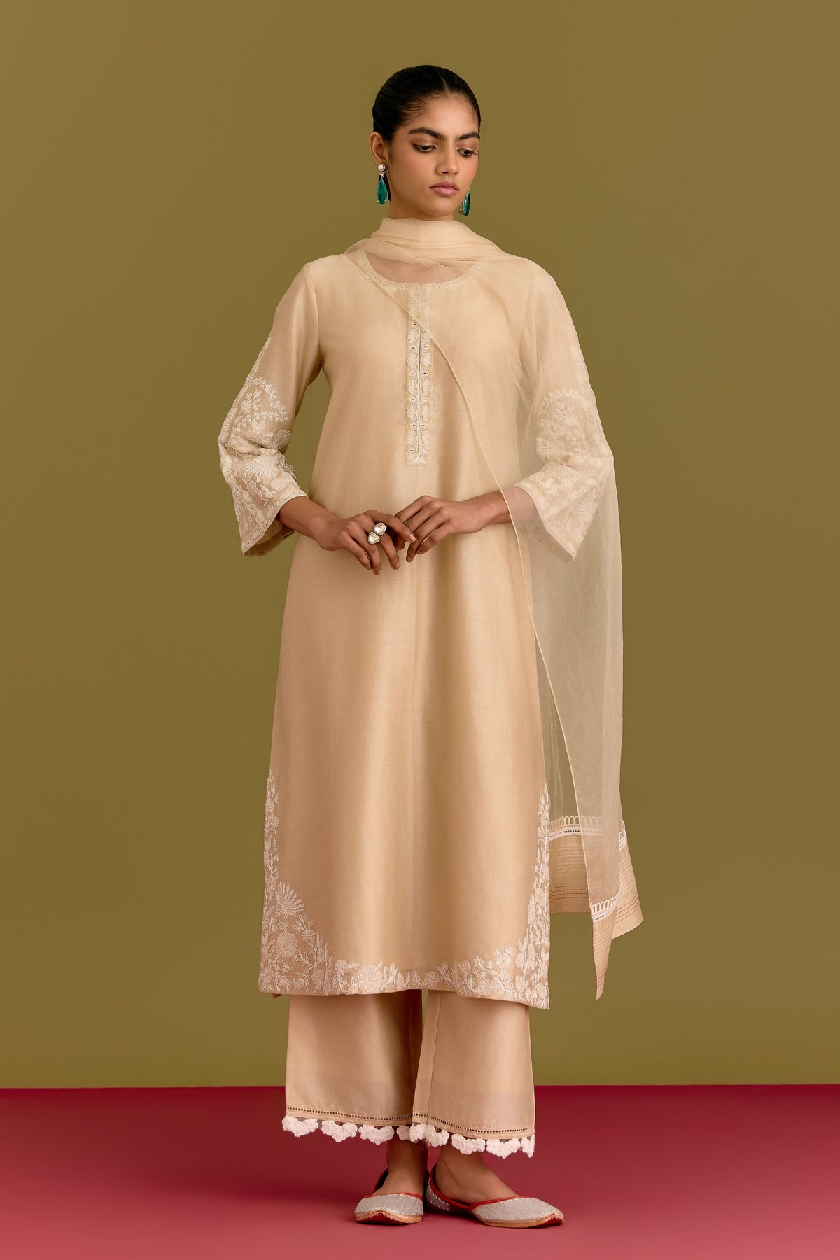 Beige Dori Kurta Set