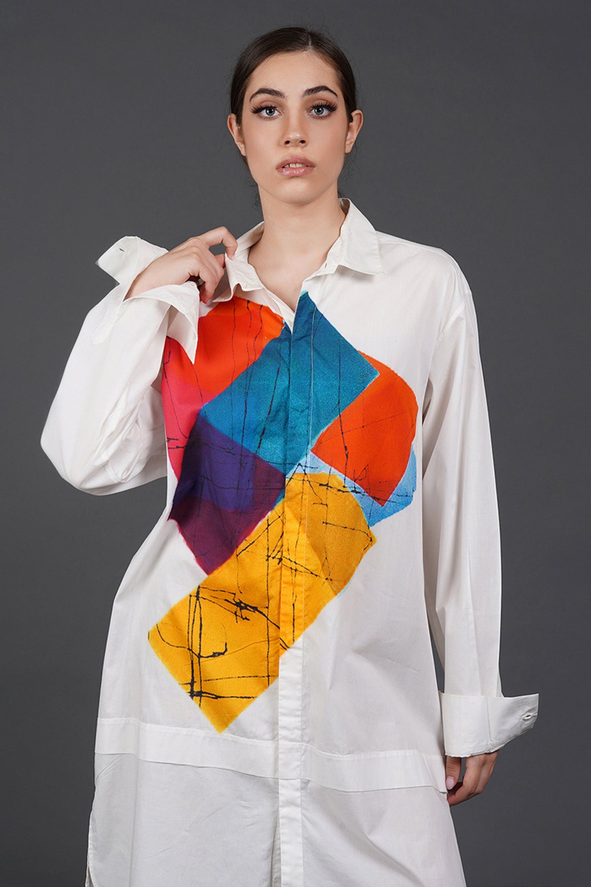 Offwhite Multi Colour Digtal Print Dress