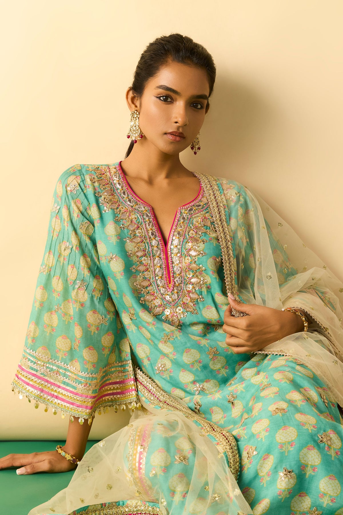 Dwiti Aqua Kurta Set