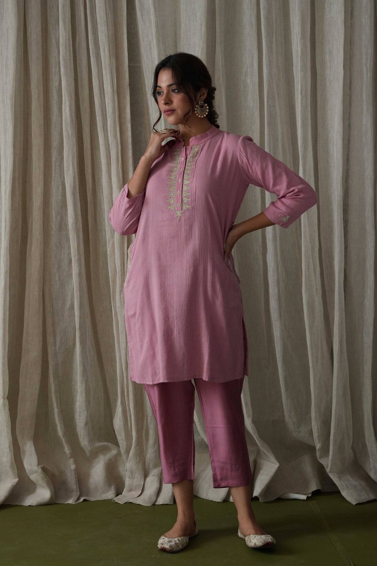 Onion Pink Kurta Set