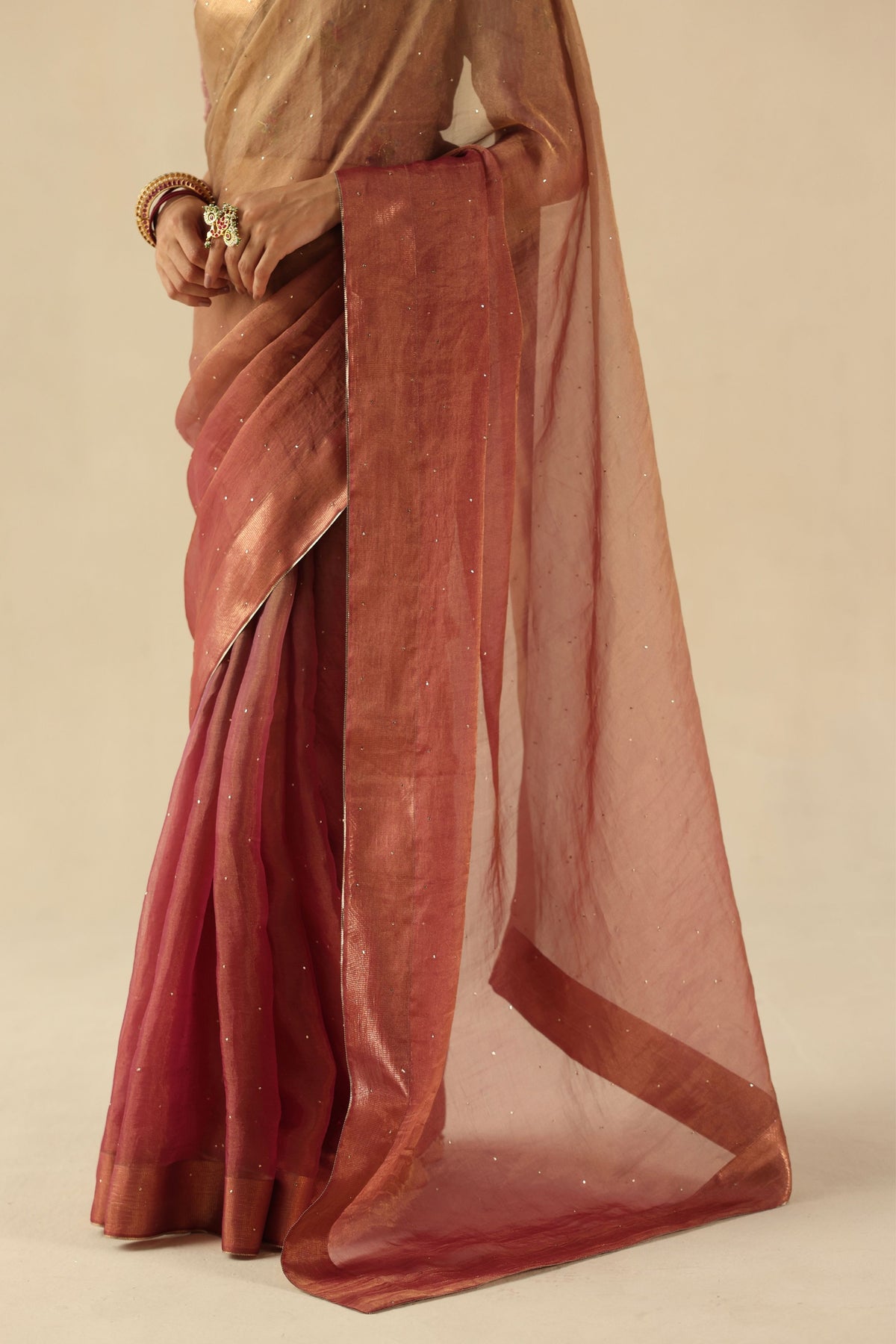 Peach Taj Gul Saree