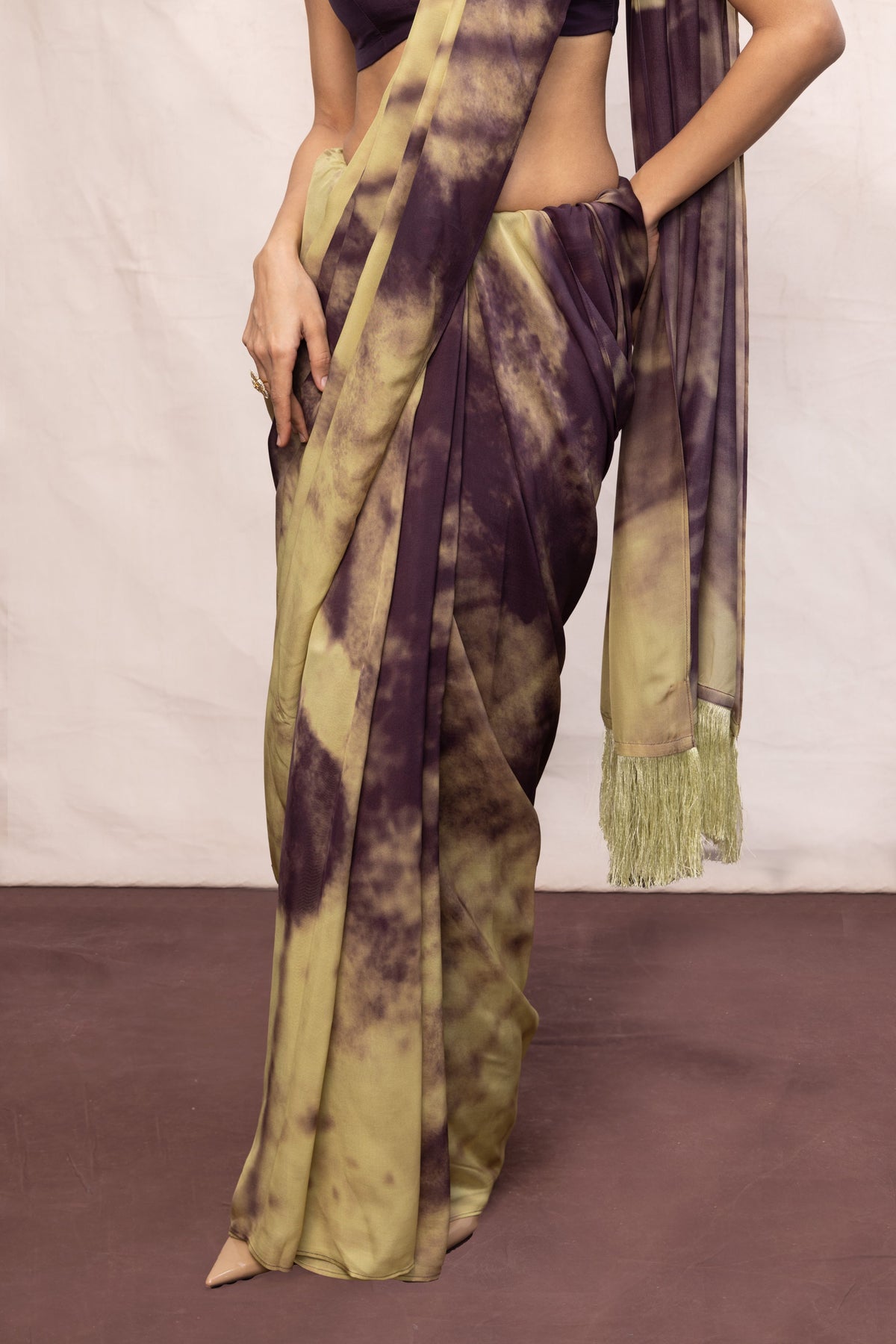 Purple & Pista Green Ombre Saree