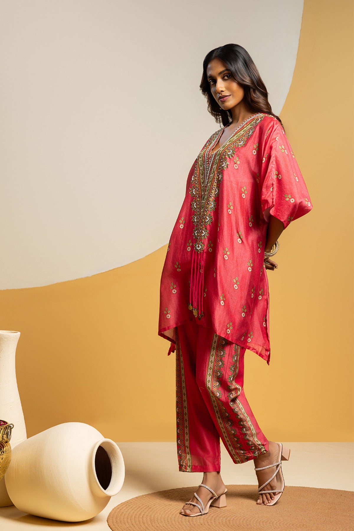 Pink Taarani Embellished Kurta Set