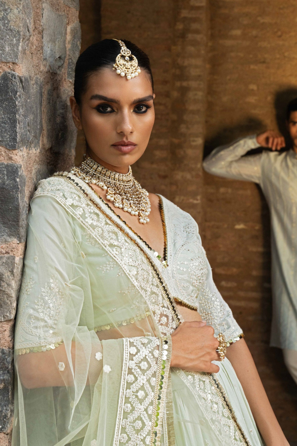 Mint Forest Maharani Lehenga Set