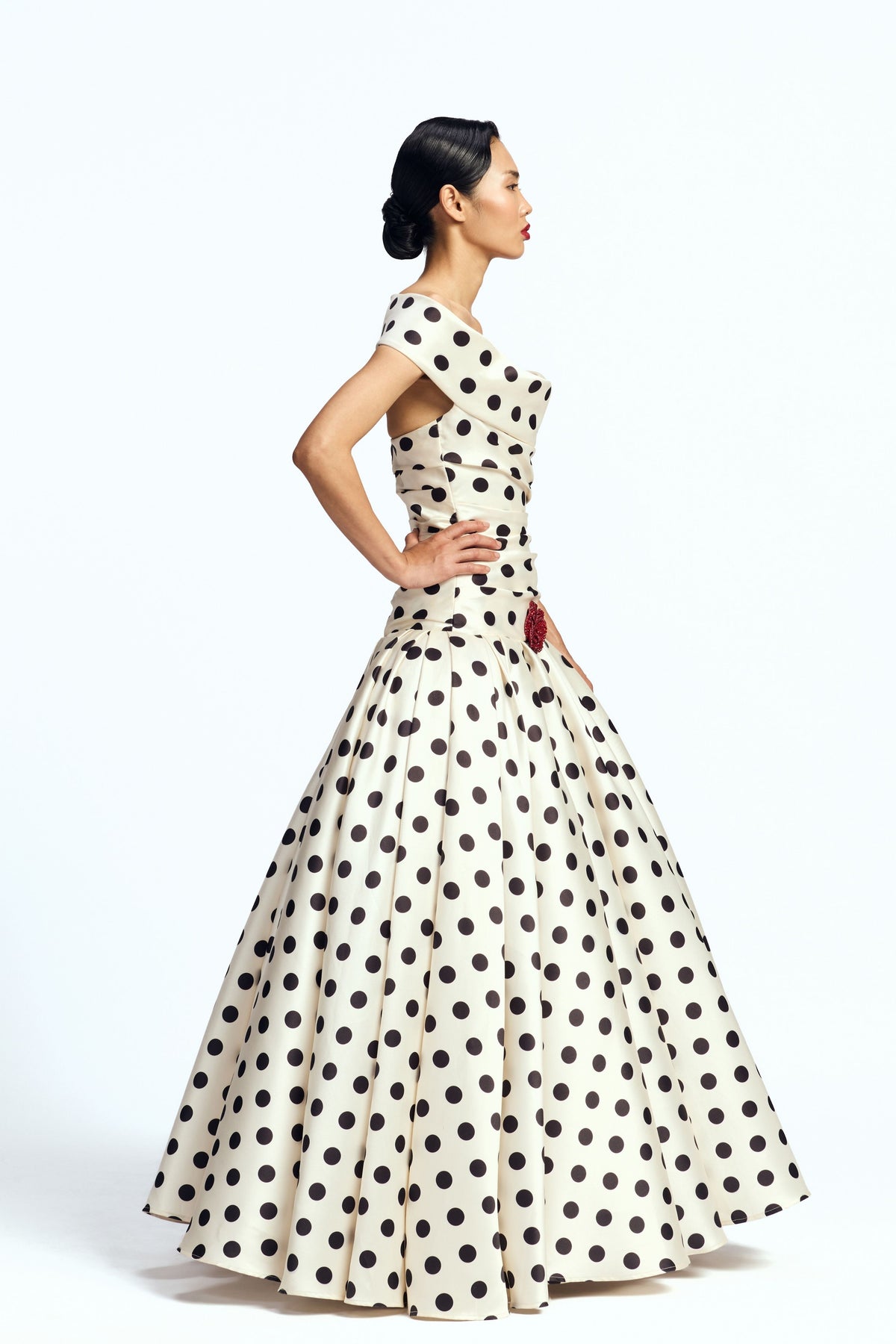 Off Shoulder Drop-Waisted Gown