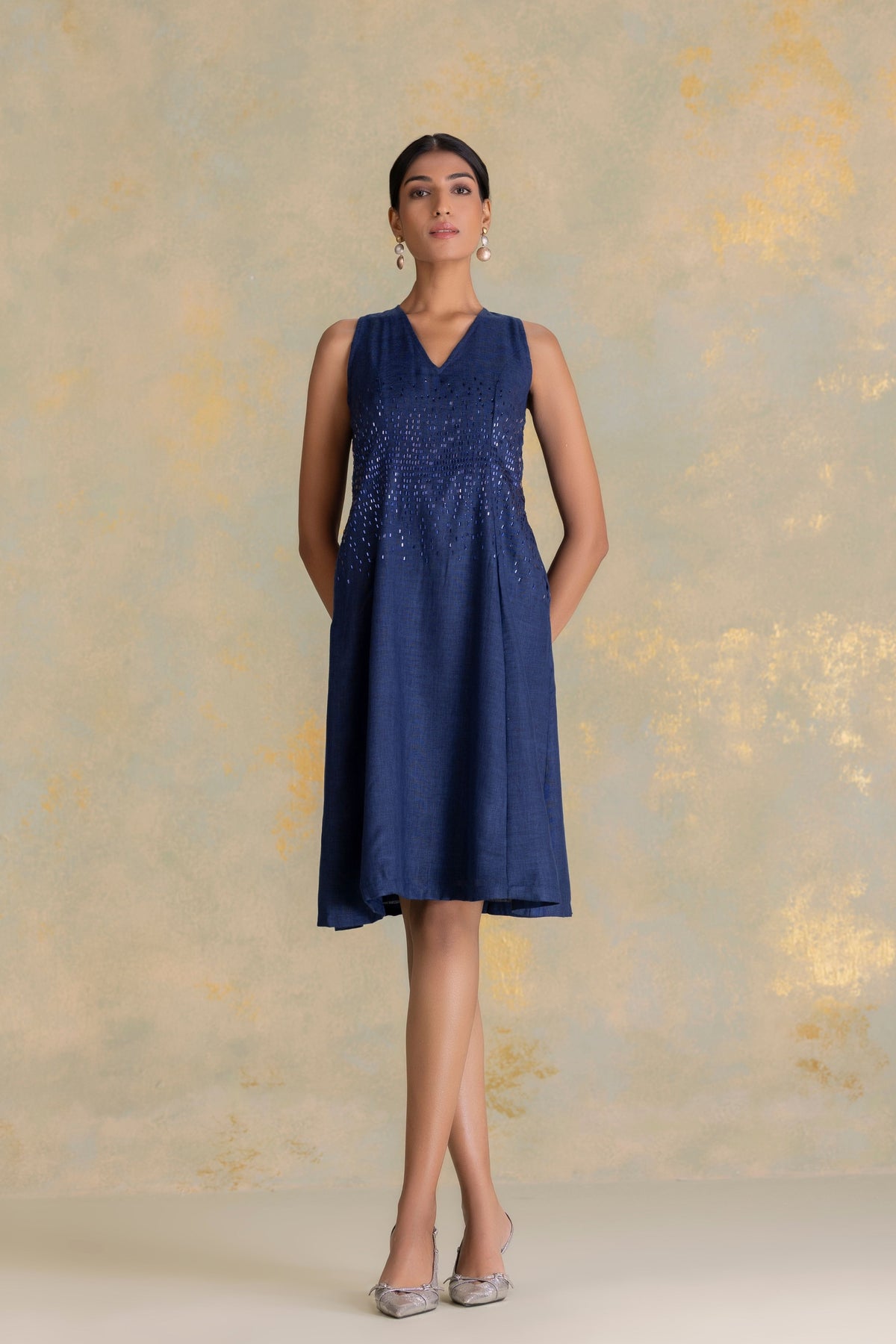 Crystal Rain Navy Twila Dress