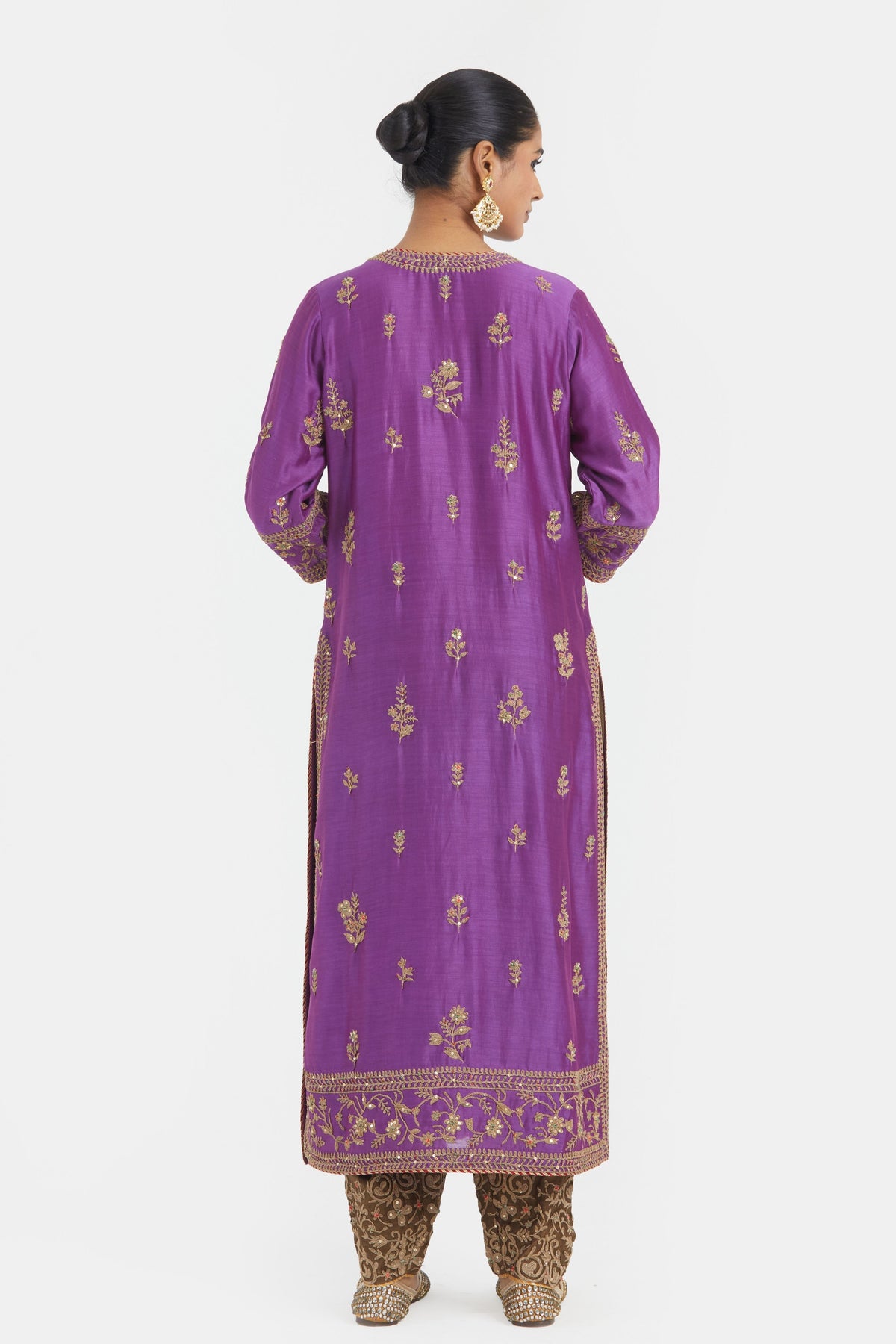 Purple Chanderi Kurta Set