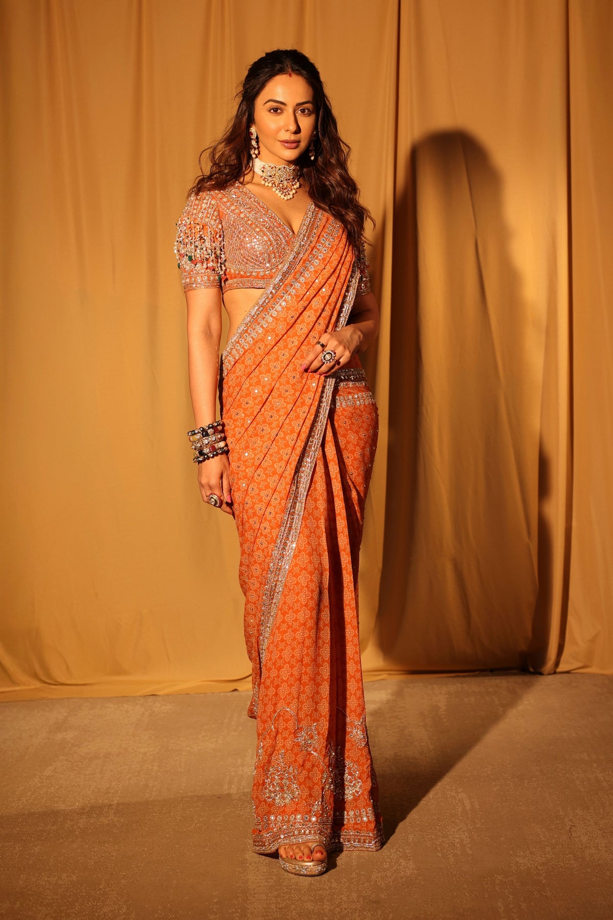 Rakul Preet Singh in Maheera Saree Set