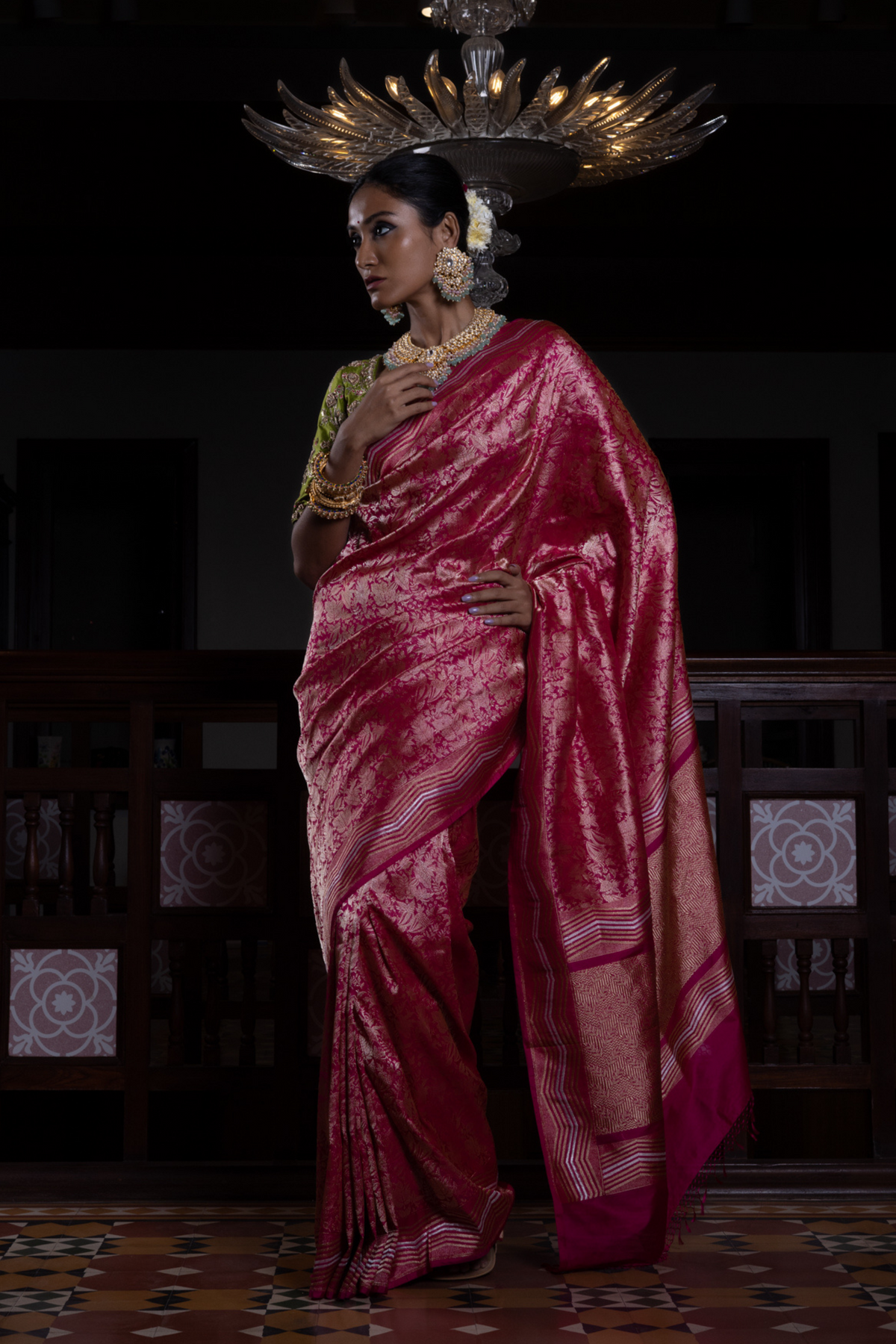 Roop Raj Rani Jaal Zari Pure Silk Benarasi Handloon Sari