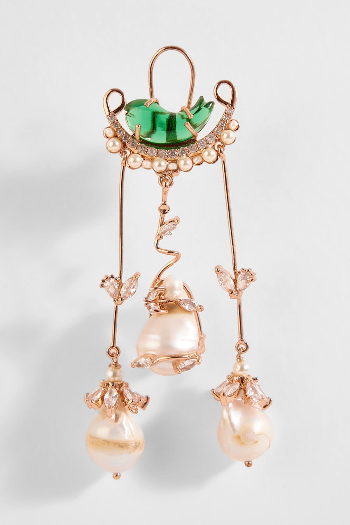 Le Cleo Dewdrop Earrings in Jade Green