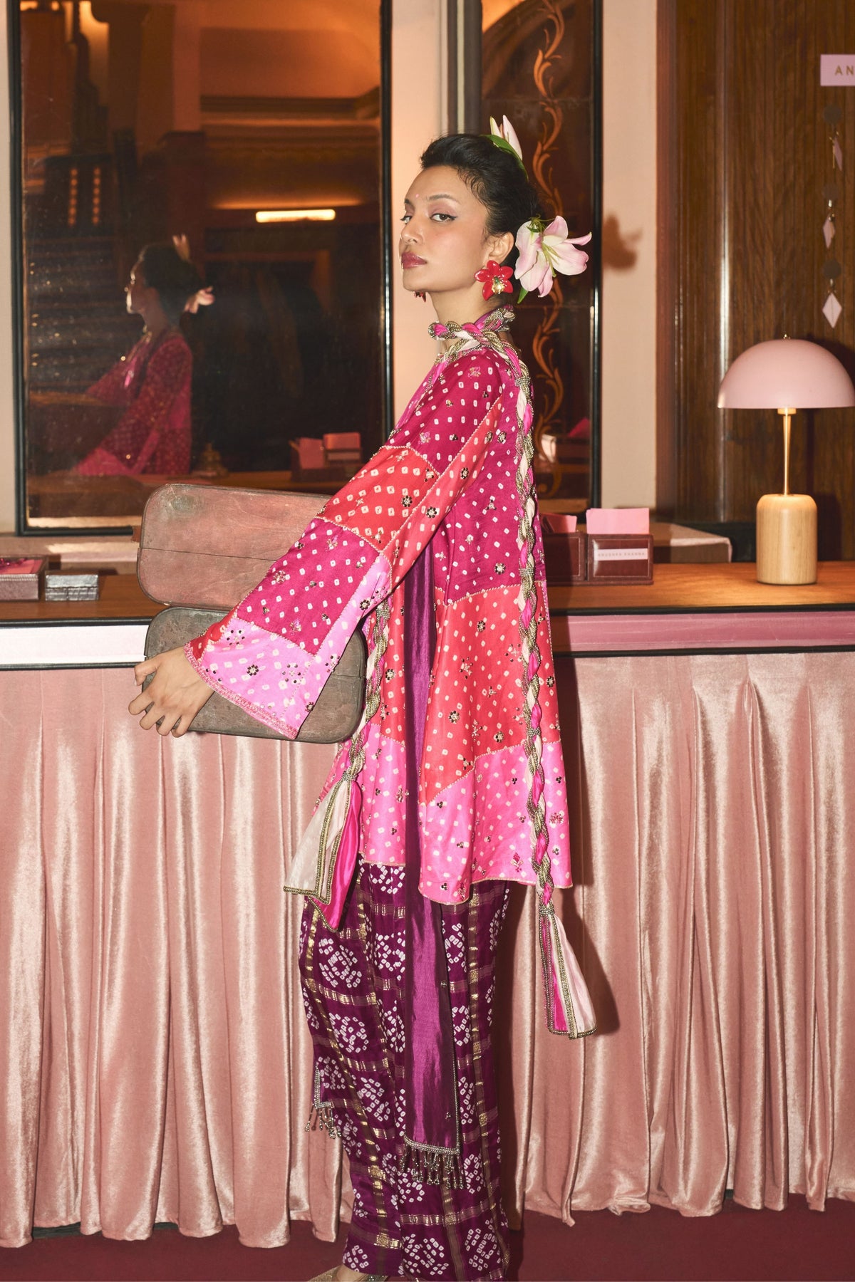 Rabia Pink Patchwork Kurta Set