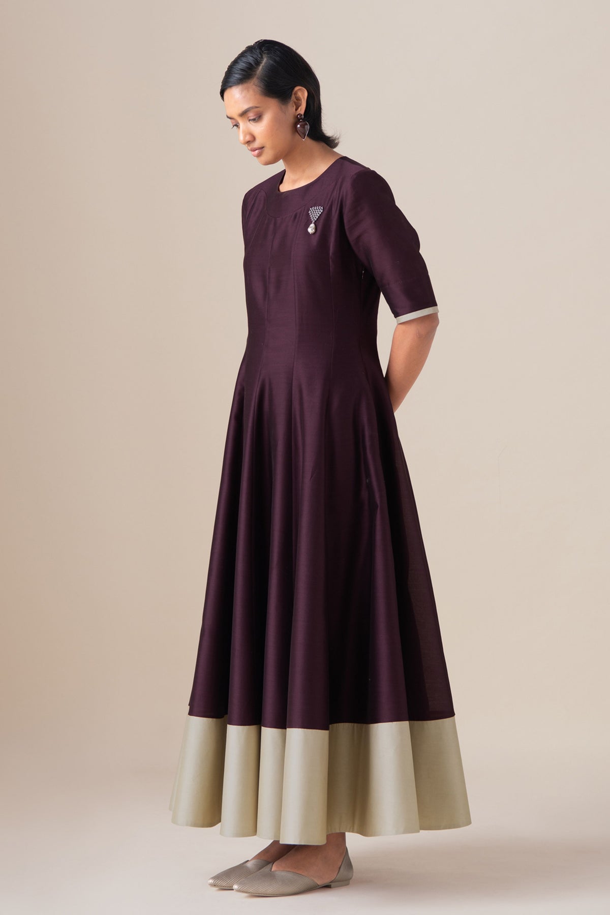 Omira Burgundy Anarkali Set