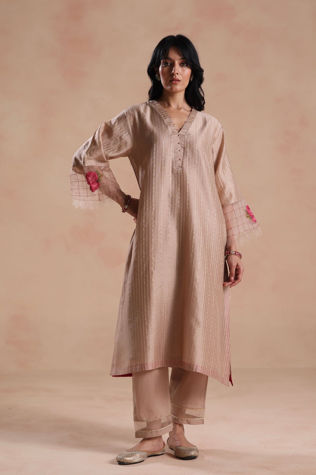 Sidra Beige Kurta Set