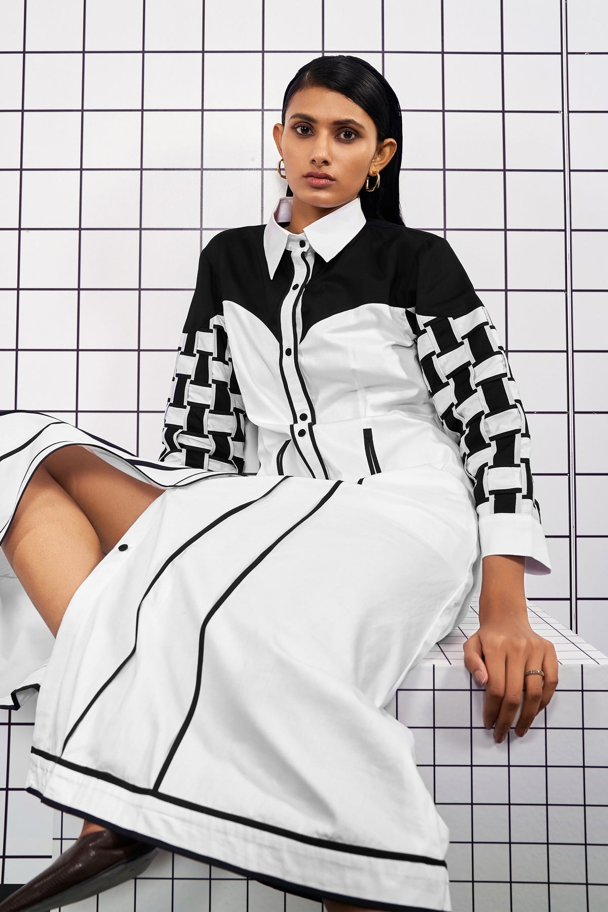 Woven Outline Dress
