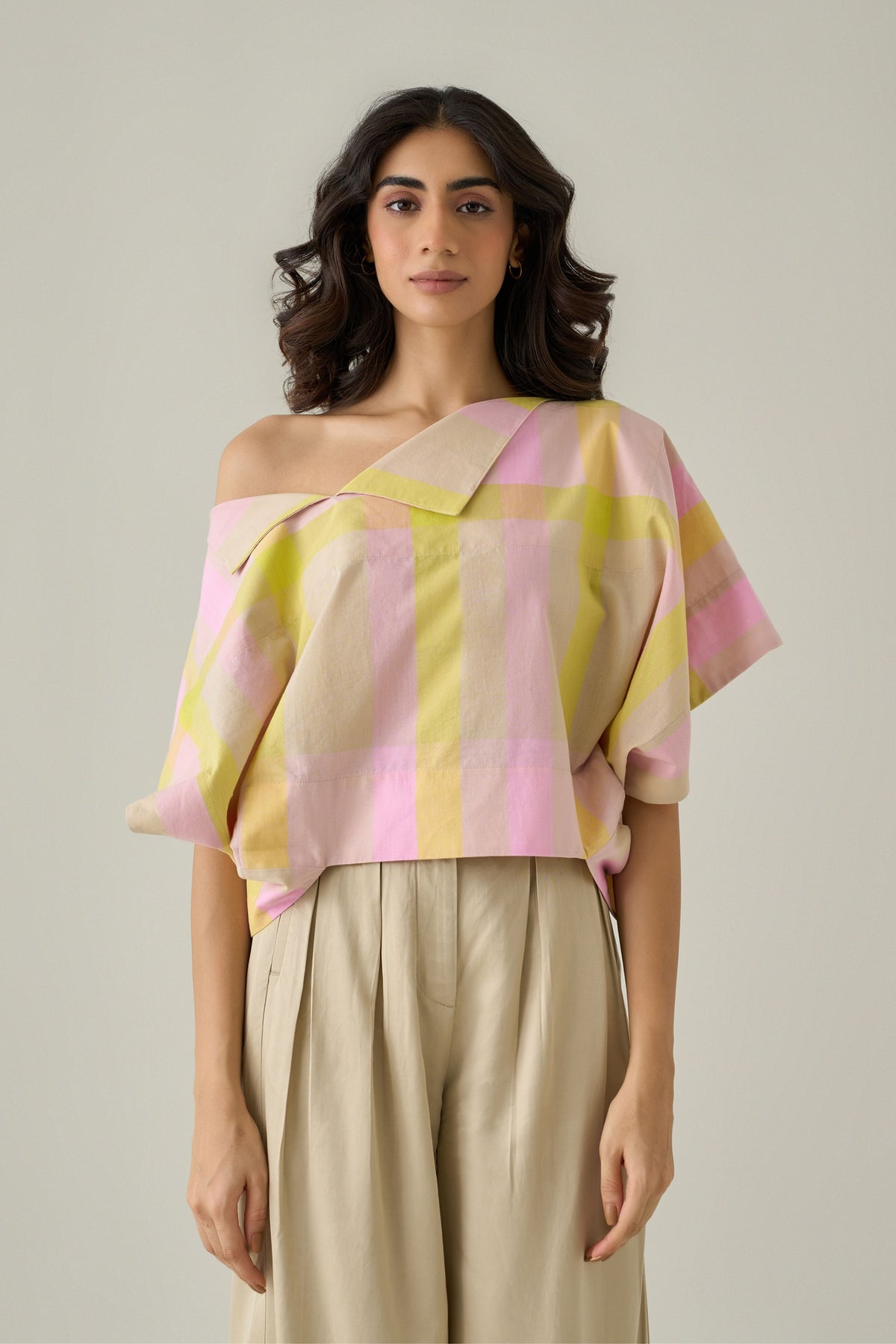 Madras Off-shoulder Top
