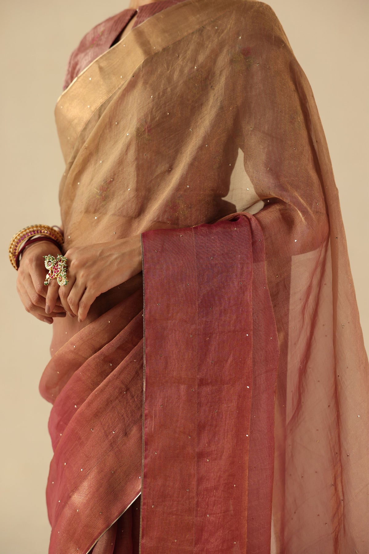 Peach Taj Gul Saree