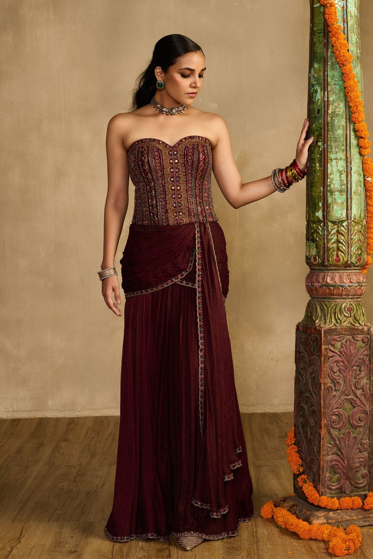 Saanjh Maroon Co-ord Set