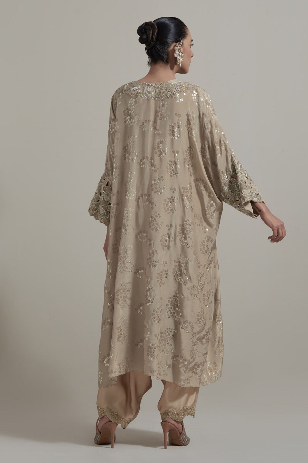 Beige Embroidered Kurta Set